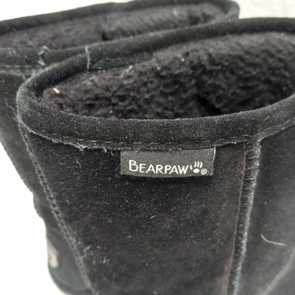 Black Suede BEARPAW Lined Snow Winter Boots Size 9 - Picture 9 of 13